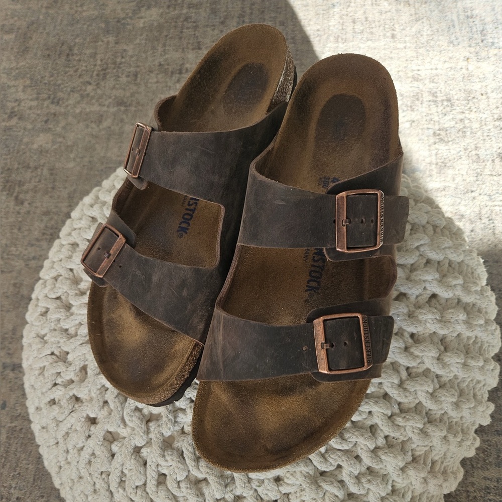 Birkenstock Dark Brown Leather Sandals